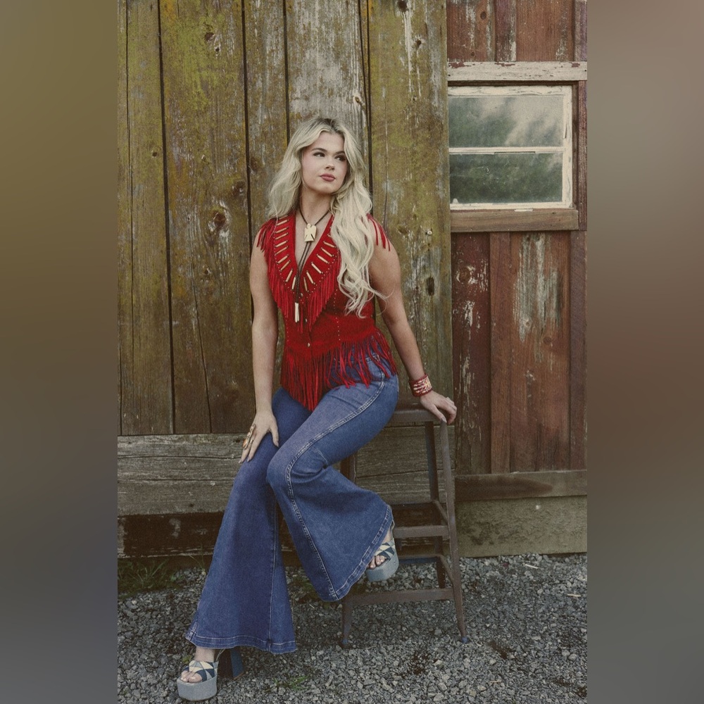 Freedom Red Fringe Vest - Picture 5 of 5